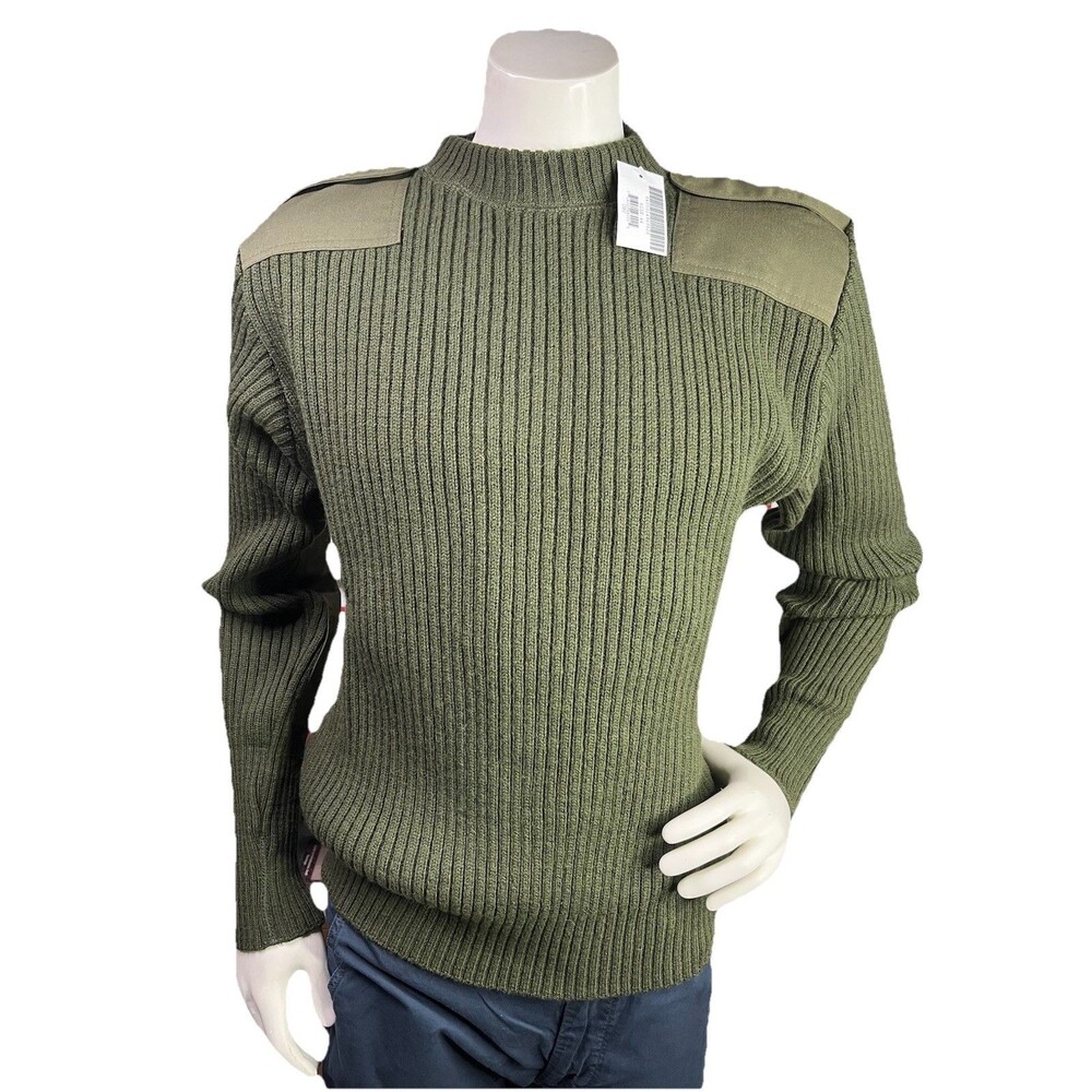 NWT US Military DSCP Sweater Mens 36 Army Green Valor Collection Wool Commando